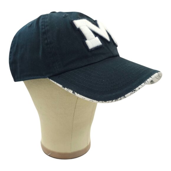 47 Brand Ole Miss Logo Script Back Tuck Strap Cap Trucker Baseball Navy Blue Hat - Picture 3 of 14